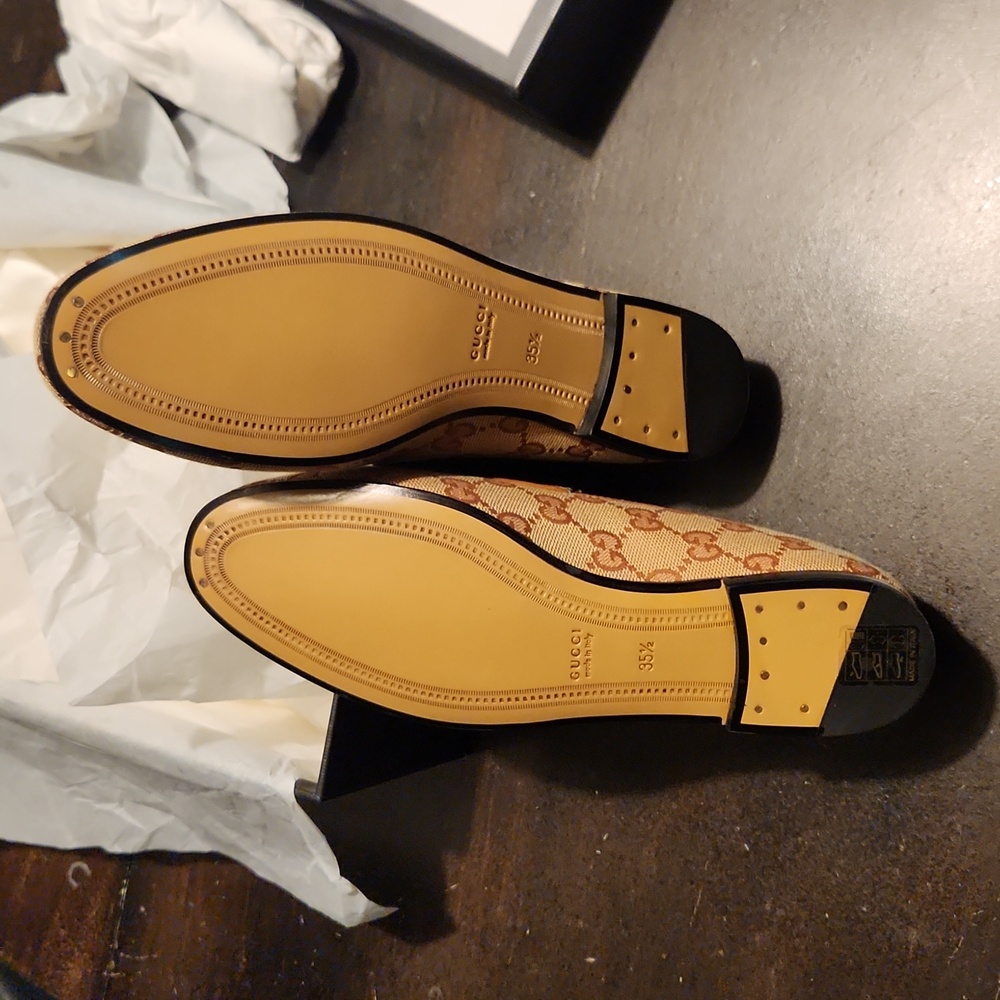 NIB Gucci Jordaan Loafers Silver Multi/ 35.5 - Picture 9 of 13